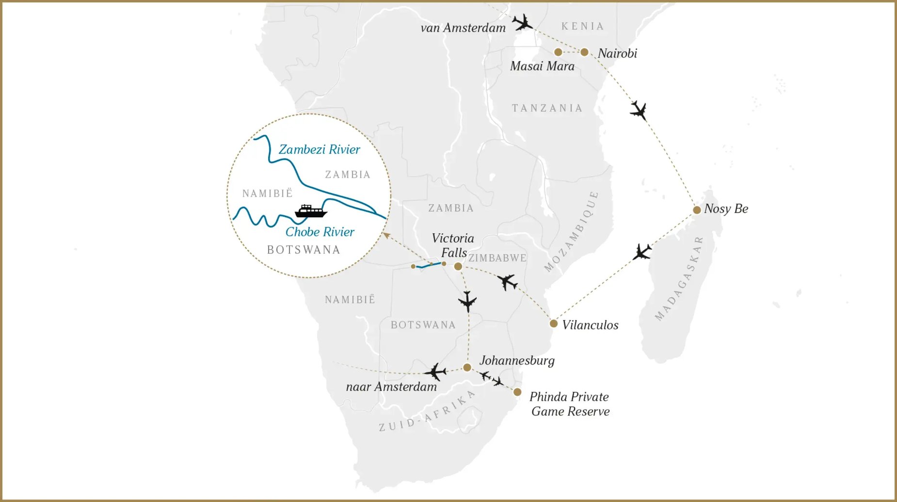 Afrika en Indische Oceaan kaart
