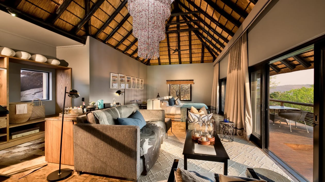 South Africa Phinda Mountain Lodge room suite sitting area