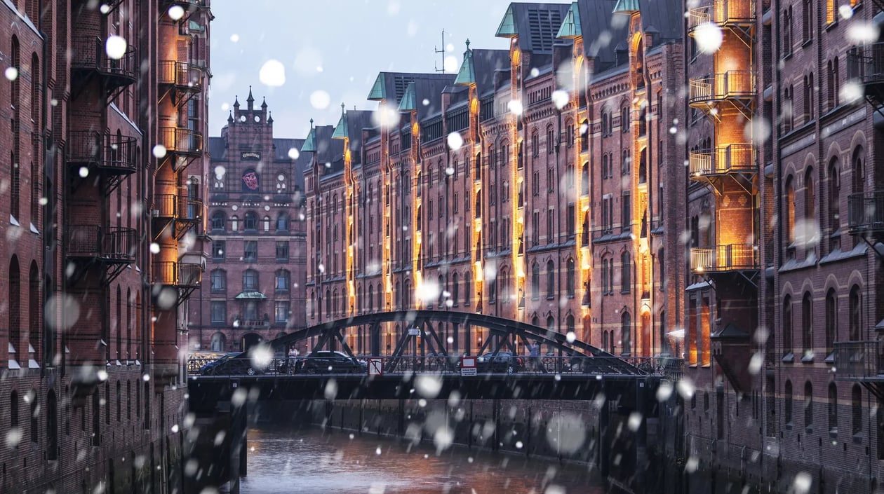 Hamburg Speicherstad sneeuw, shutterstock_472728043
