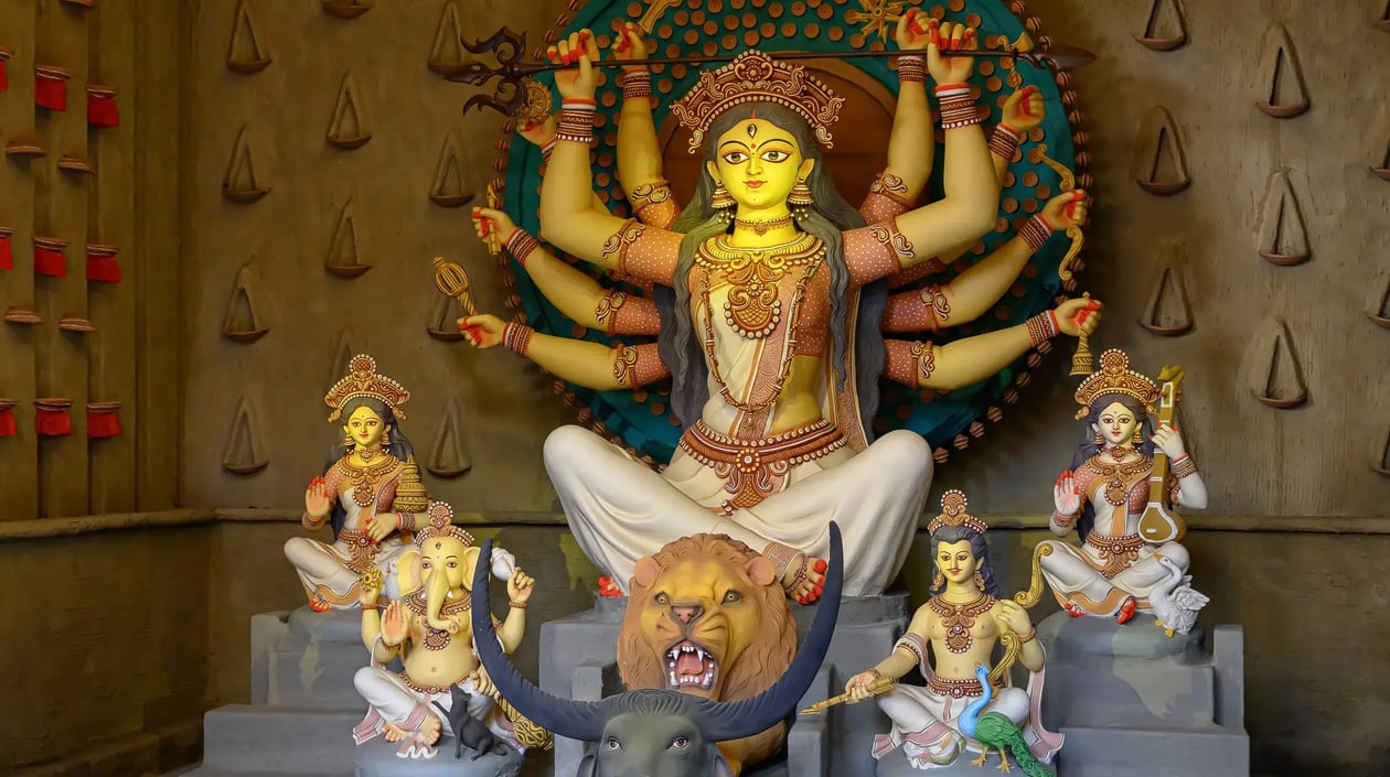 India, Calcutta, Idol of Goddess Devi Durga_2492376949